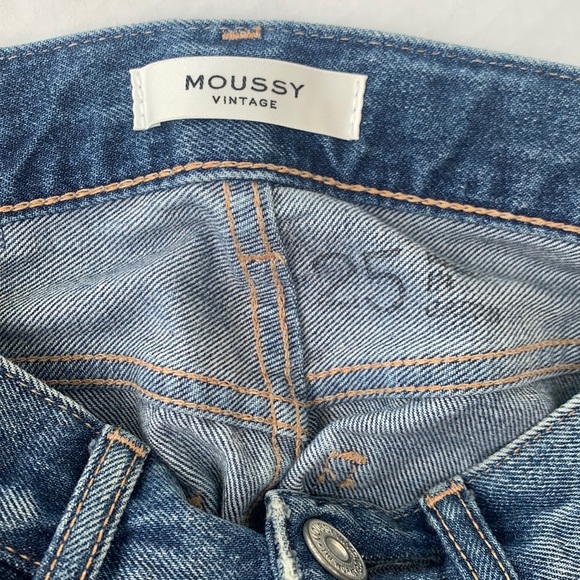 Moussy Vintage Japanese Denim Marshall Boy Skinny Cropped Womens 25 Distressed - Picture 14 of 15